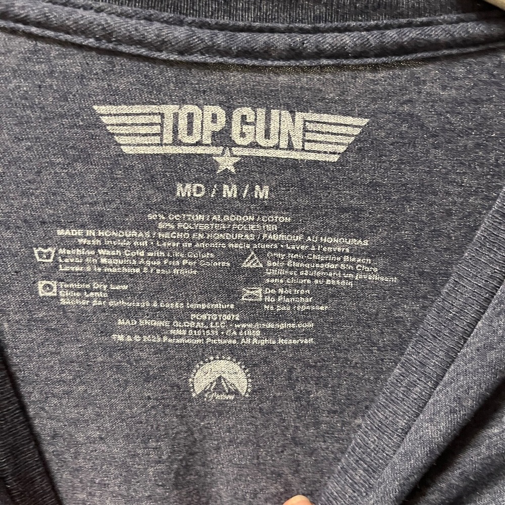 Top Gun Men's Size Medium Navy Gray Novelty Graphic Short Sleeve T-Shirt - Picture 3 of 3